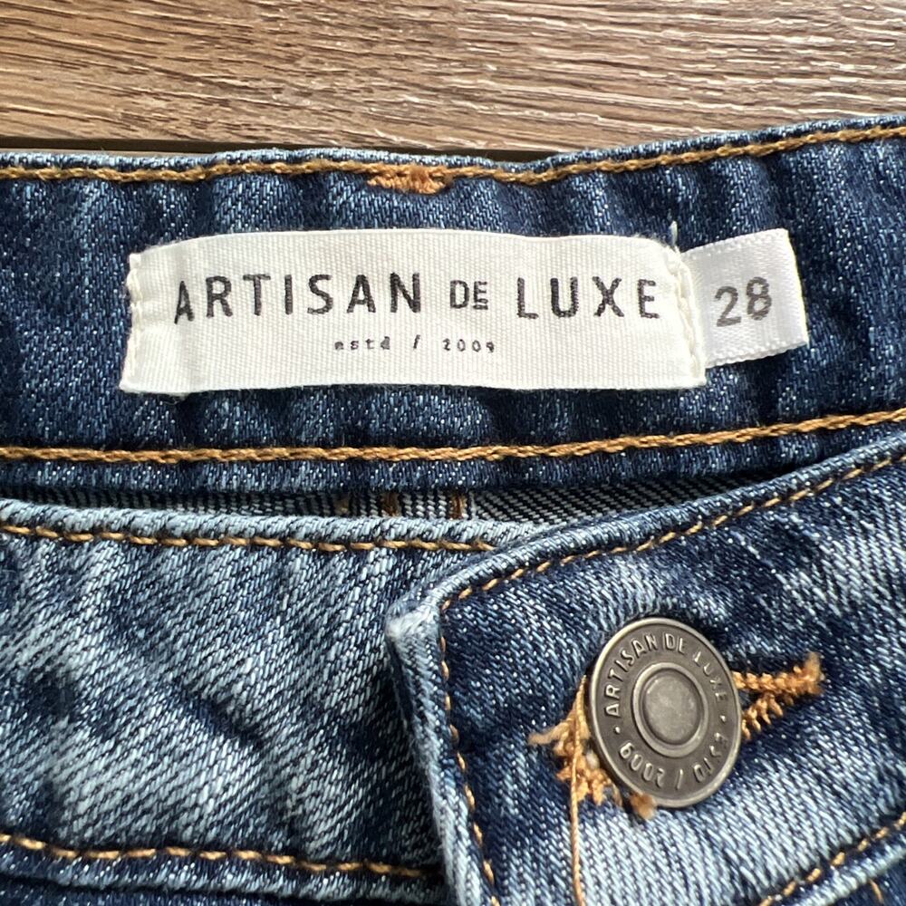 Artisan De Luxe Jean Women 28* Embroidered Distressed Ankle Mid-Rise Boho Hippie - Picture 3 of 12